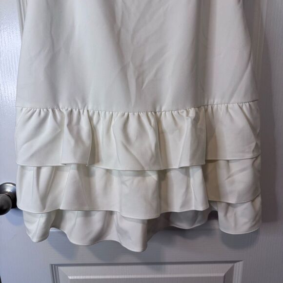 Likely x Revolve Amica Tiered Ruffle Hem Mini Dress in White NWT Women’s Size 14 - Picture 5 of 11